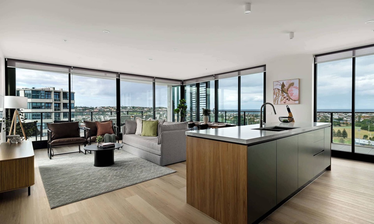 Newcastle West Apartment | Elevated 3BR Stay - Views, Amenities, Parking