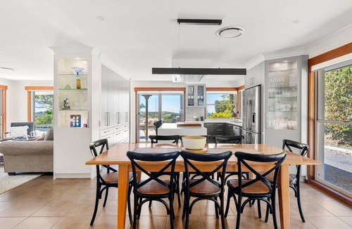 Broughton Village House | Moonraker - Fireplace with Swimming Pool