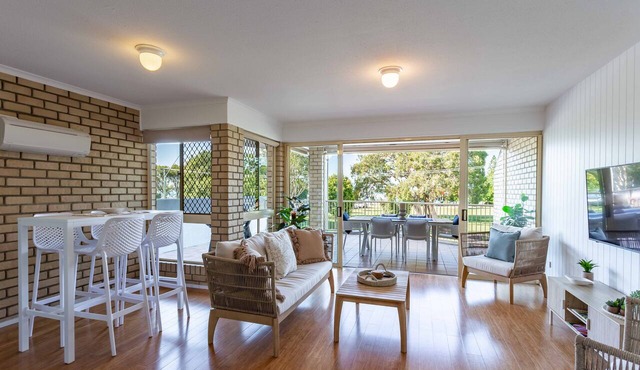 North facing unit with water views and huge deck opposite Cotton Tree