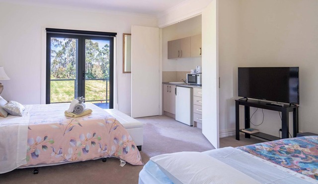 Rustic Winery Villa | Queen + Single Bed Room 2 with En-Suite
