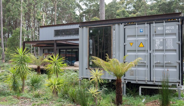 Shipping Container Living; Industrial fit out on bush block