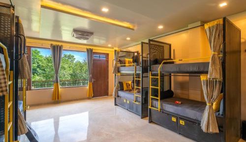  Bed in 10 Bed Mixed Dormitory with Balcony and Hill View
